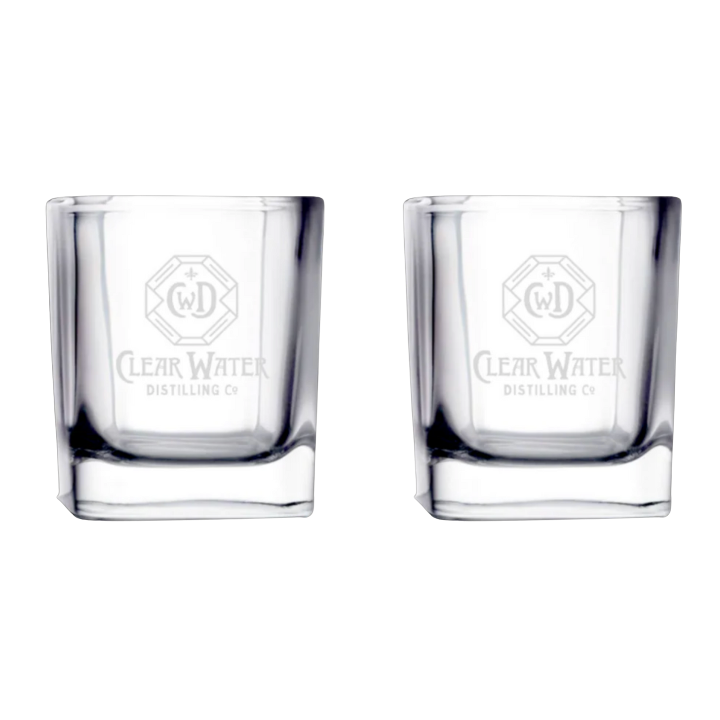 Clear Water Prism Rocks Glass Set
