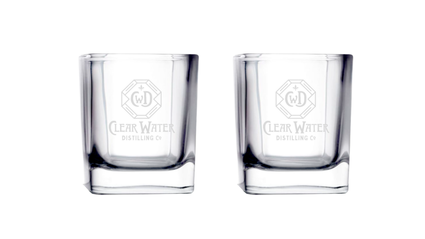 Clear Water Prism Rocks Glass Set