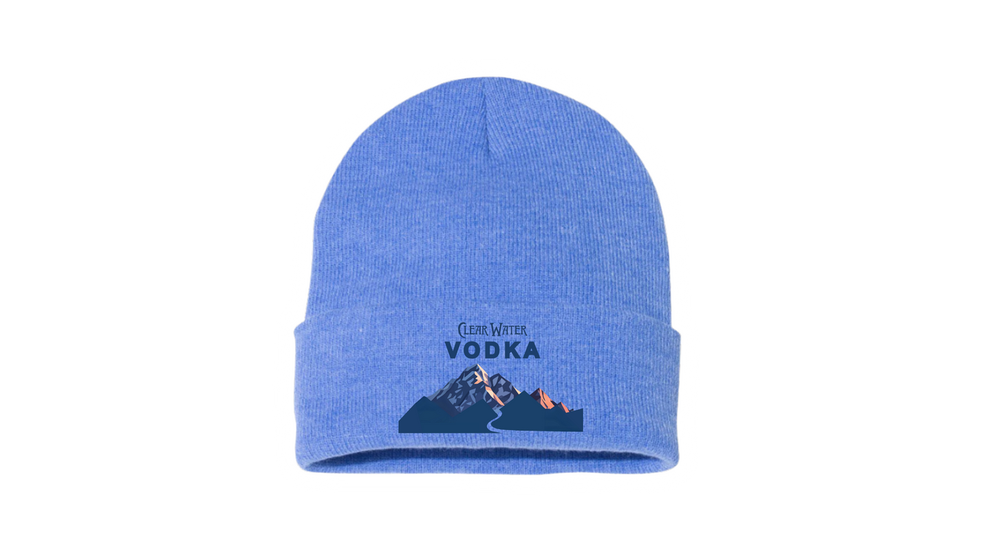 Vodka Embroidered Light Blue Beanie