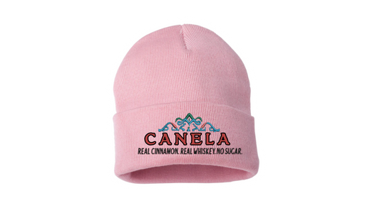 Canela Embroidered Pink Beanie