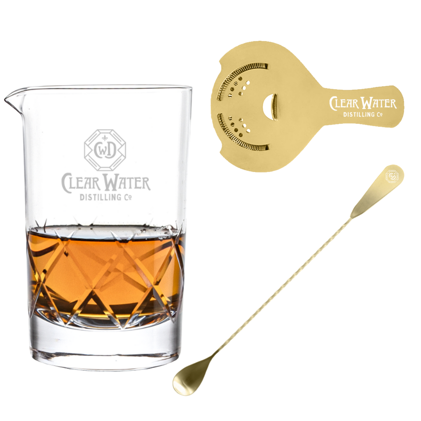 Clear Water Engraved Mixologist Set