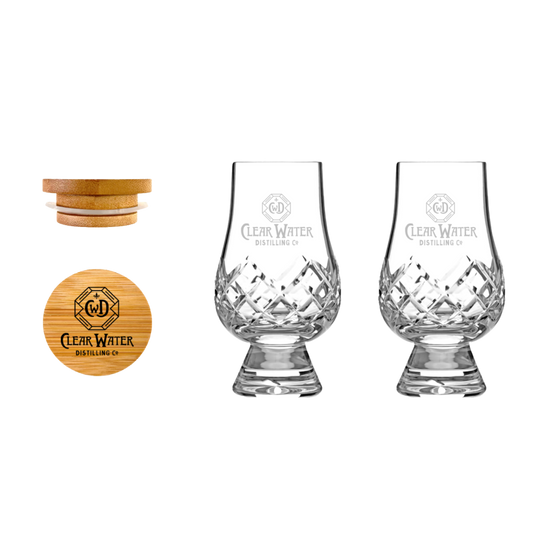 Crystal Glencairn Set with Wood Barrel Caps