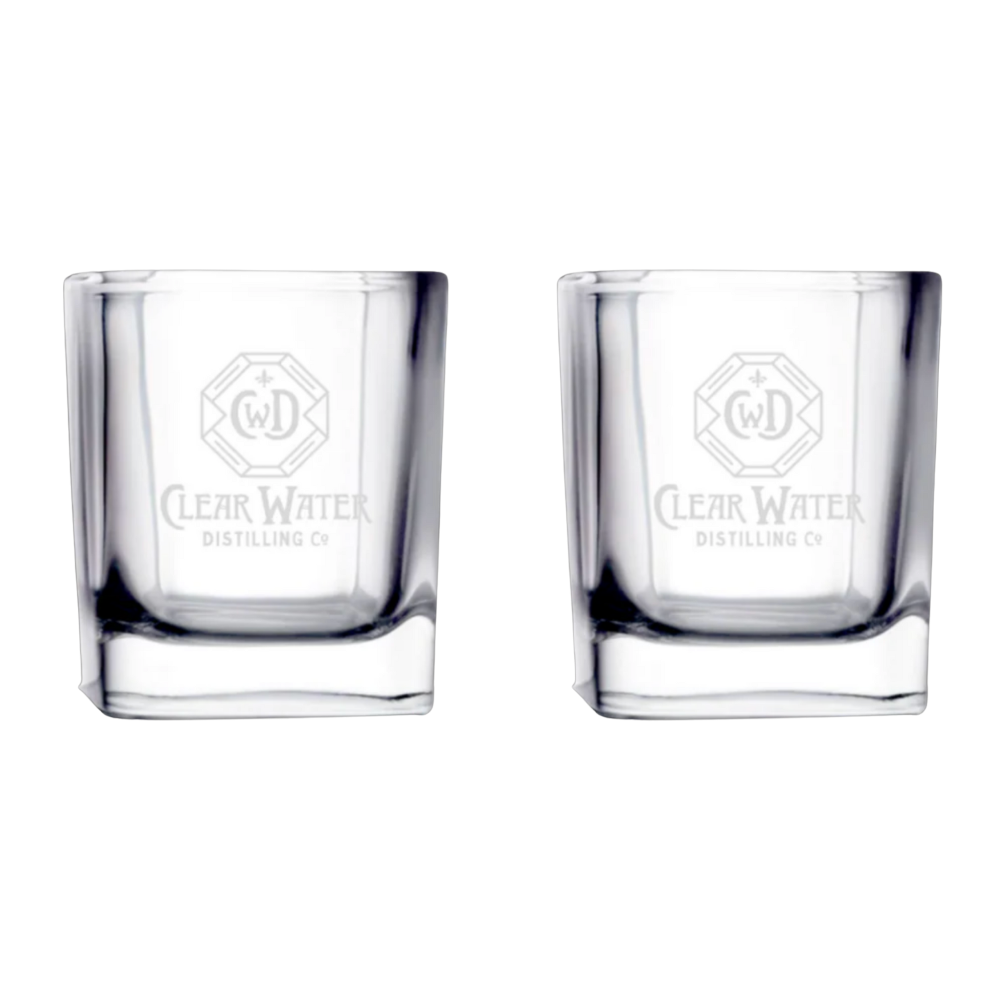 Clear Water Prism Rocks Glass Set