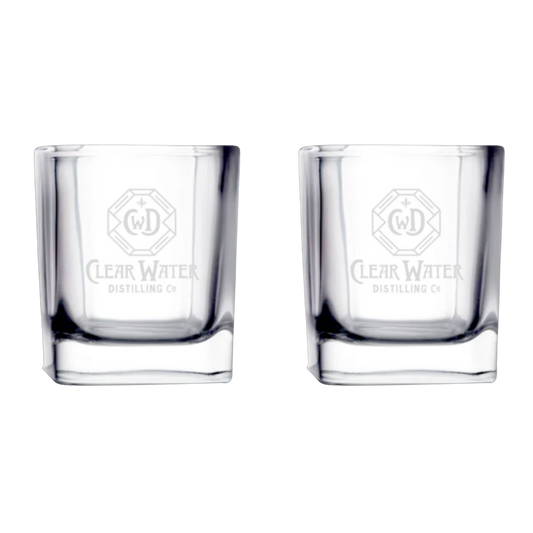 Clear Water Prism Rocks Glass Set