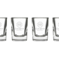 4 Pack - 2 oz Prism Engraved Shot Glass Set