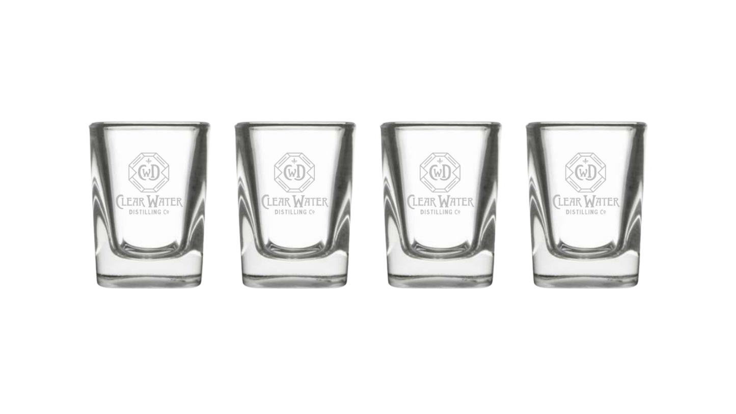 4 Pack - 2 oz Prism Engraved Shot Glass Set