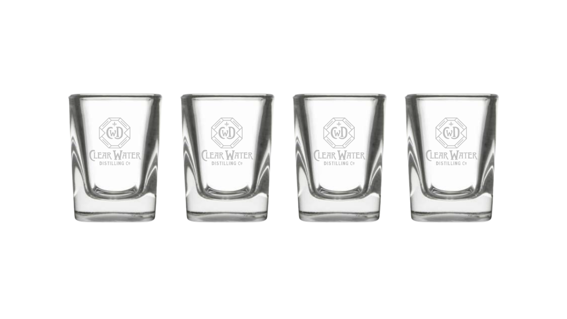 4 Pack - 2 oz Prism Engraved Shot Glass Set