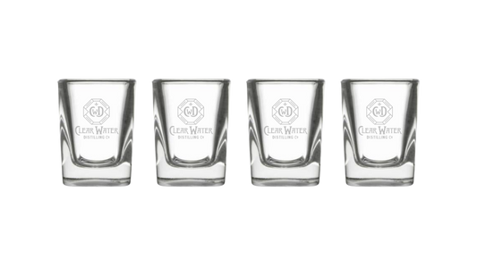 4 Pack - 2 oz Prism Engraved Shot Glass Set