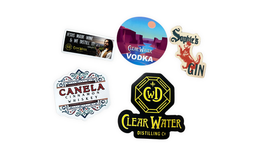 Clear Water Distilling Co 4 Sticker Variety Pack
